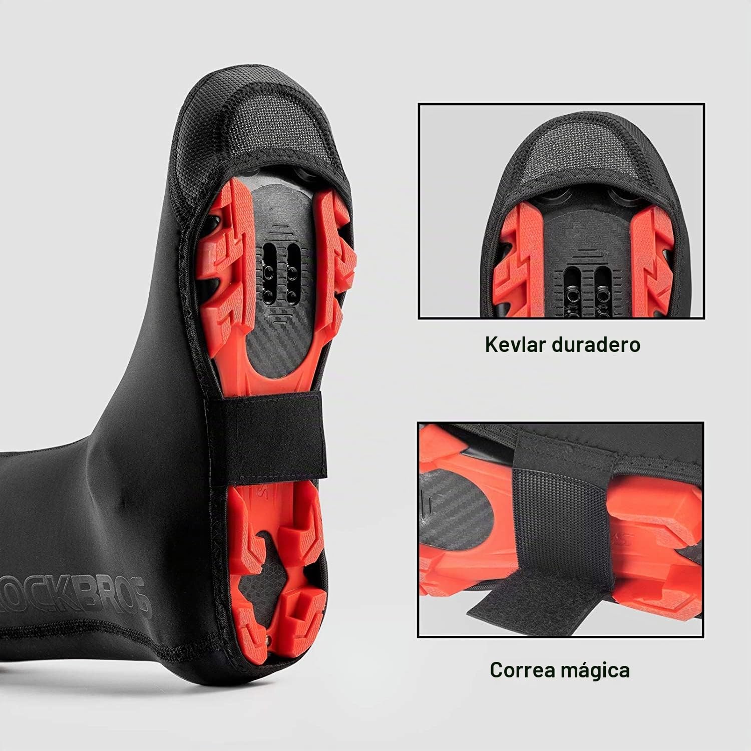 ROCKBROS - Cubierta para zapatos de ciclismo de invierno, protección de zapatos de bicicleta de carretera cálidos a prueba de viento impermeables, cubrezapatos de MTB polares resistentes protección de