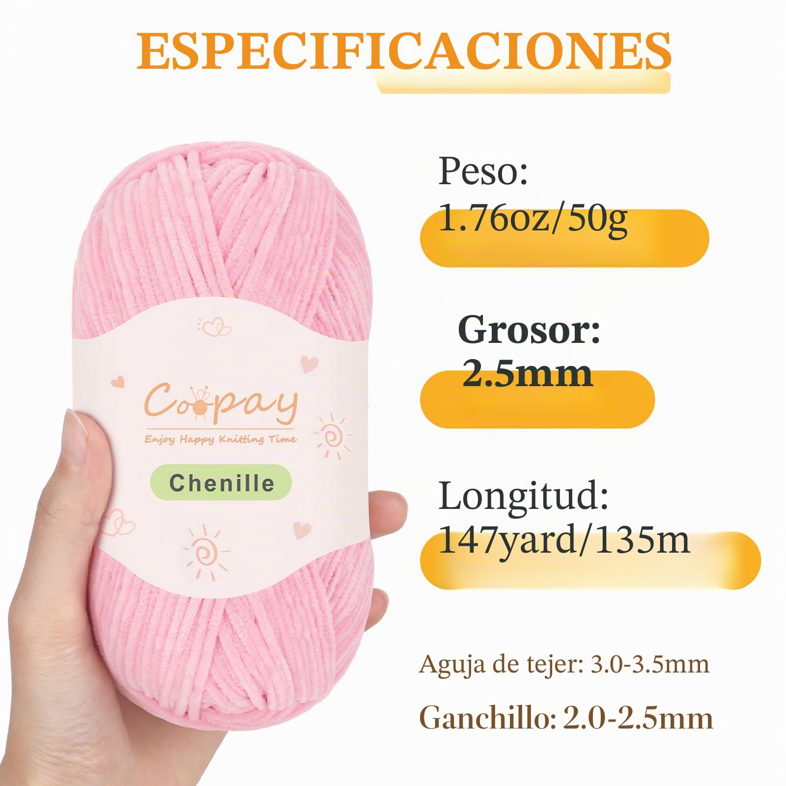 Coopay Hilo de felpilla de 600 g (12 x 50 g), hilo de chenilla delgado para tejer y ganchillo, juego de hilos de felpilla finos de terciopelo suave para mantas de ganchillo, muñecas de felpa, bufandas