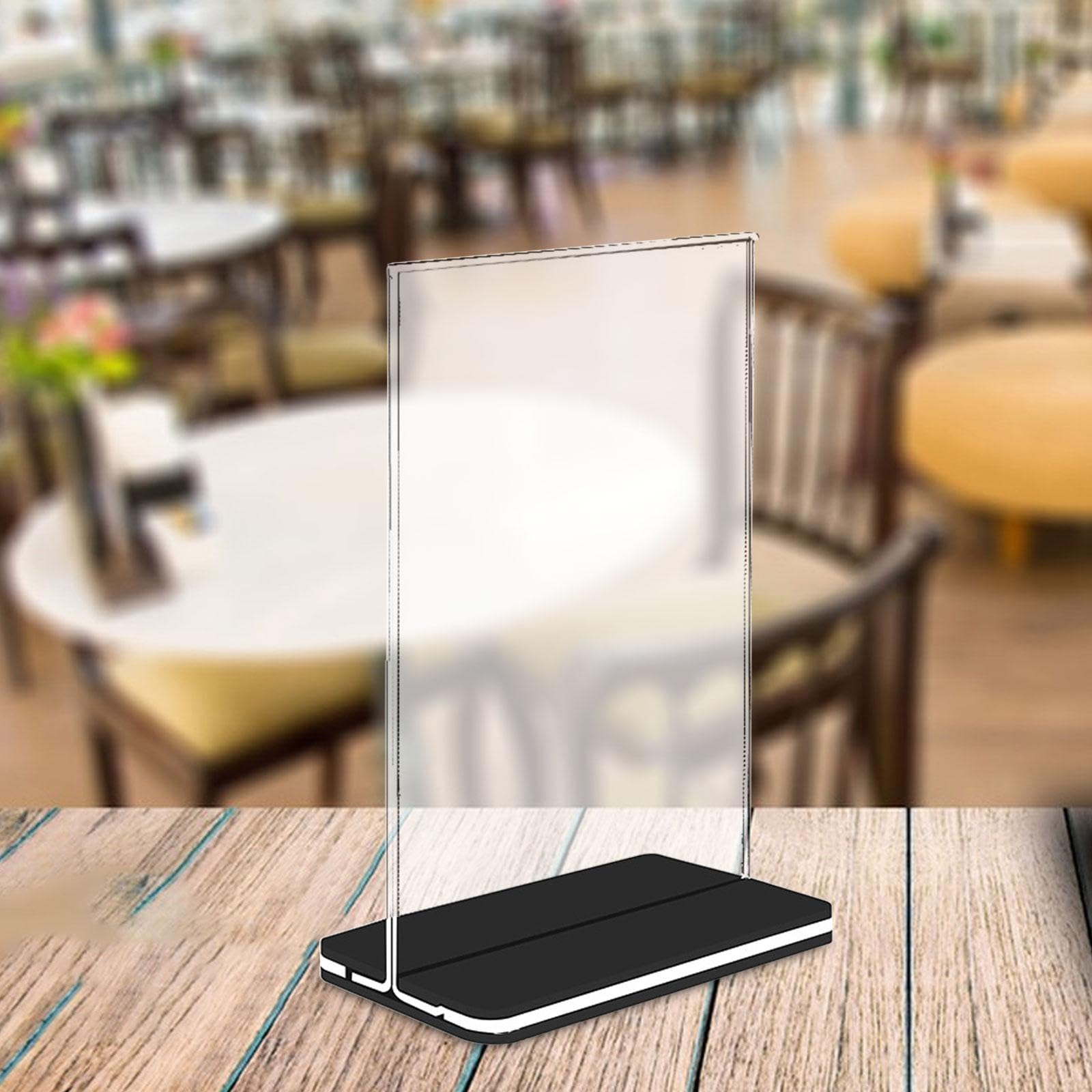 Soporte de Acrílico Transparente para Letreros, Soporte de Mesa en Forma de T para Menús, Folletos Y, Soporte para Marcos de Fotos de Doble, 5 piezas