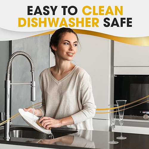 Miniatura 6 de Copas de trompeta de champán de alta calidad, copas de champán de cristal con borde dorado y diseño de diamantes de imitación dorados, 9 onzas cada