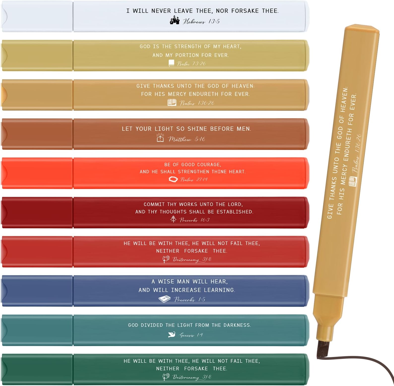 Zhanmai 50 Pcs Christian Bible Highlighter No Bleed Bible