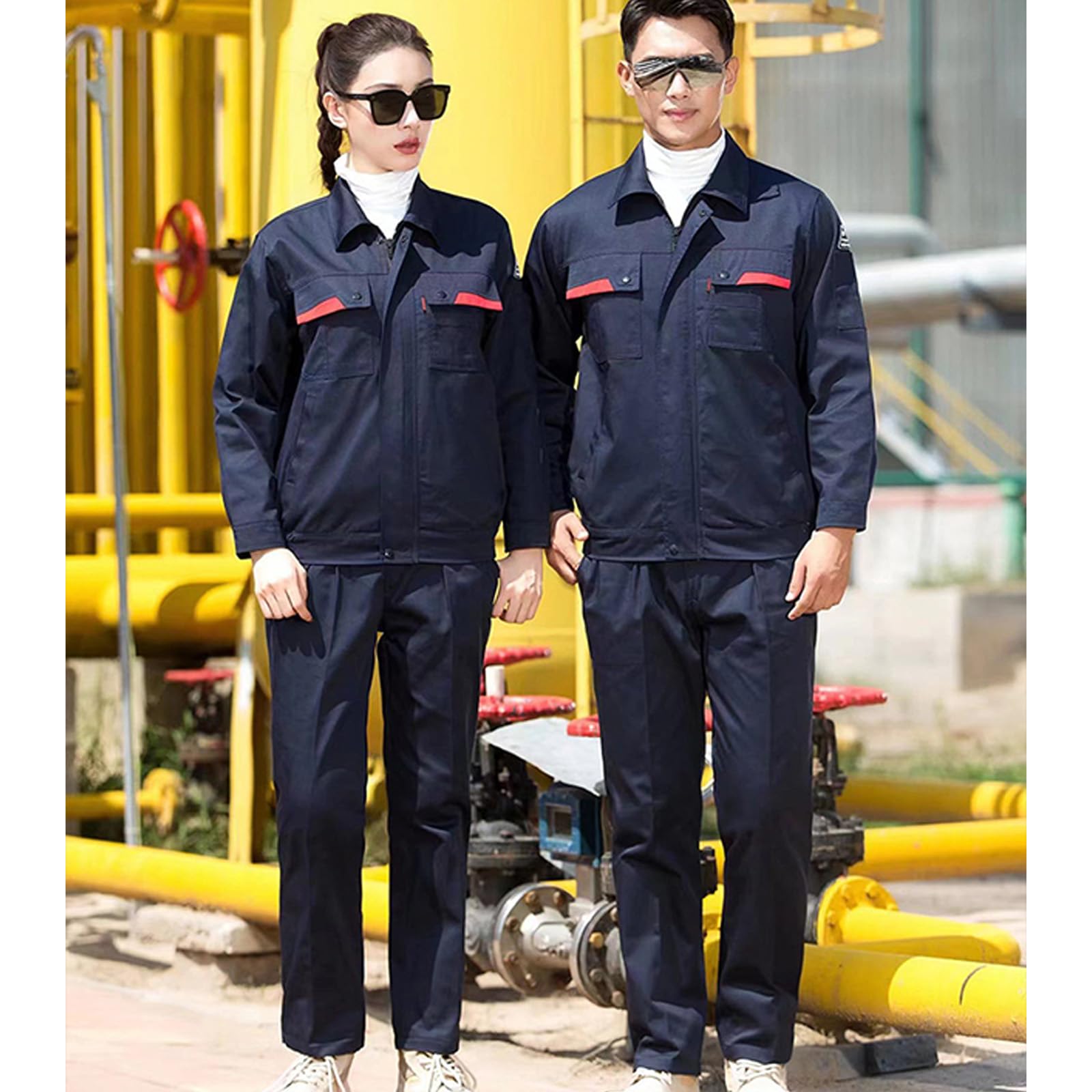 Manica Lunga Tuta Uniforme Uomini Donne Lavoro Tuta Auto Riparazione Officina Abiti Da Lavoro Meccanico