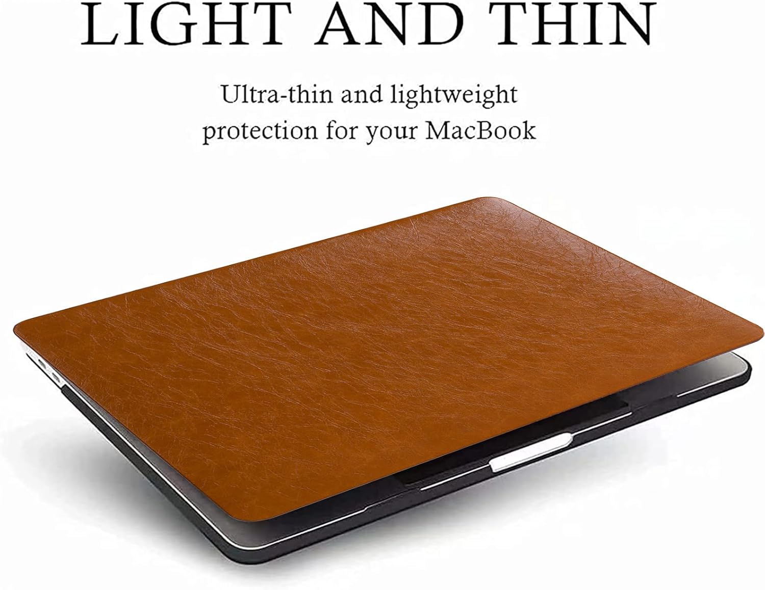 Funut for MacBook Air 13 Inch Case M5 2026 2025-2022 M4 M3 M2 A3449 A3240 A3113 A2681, Vintage Waxed Leather Scratch & Shockproof Plastic Hard Shell Case & Keyboard Cover, Dark Brown