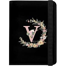 Cute Passport Holder and Holder Combo Passport Cover with RFID Blocking Women Men Compatible Wallet Credit Card Protector Black-V