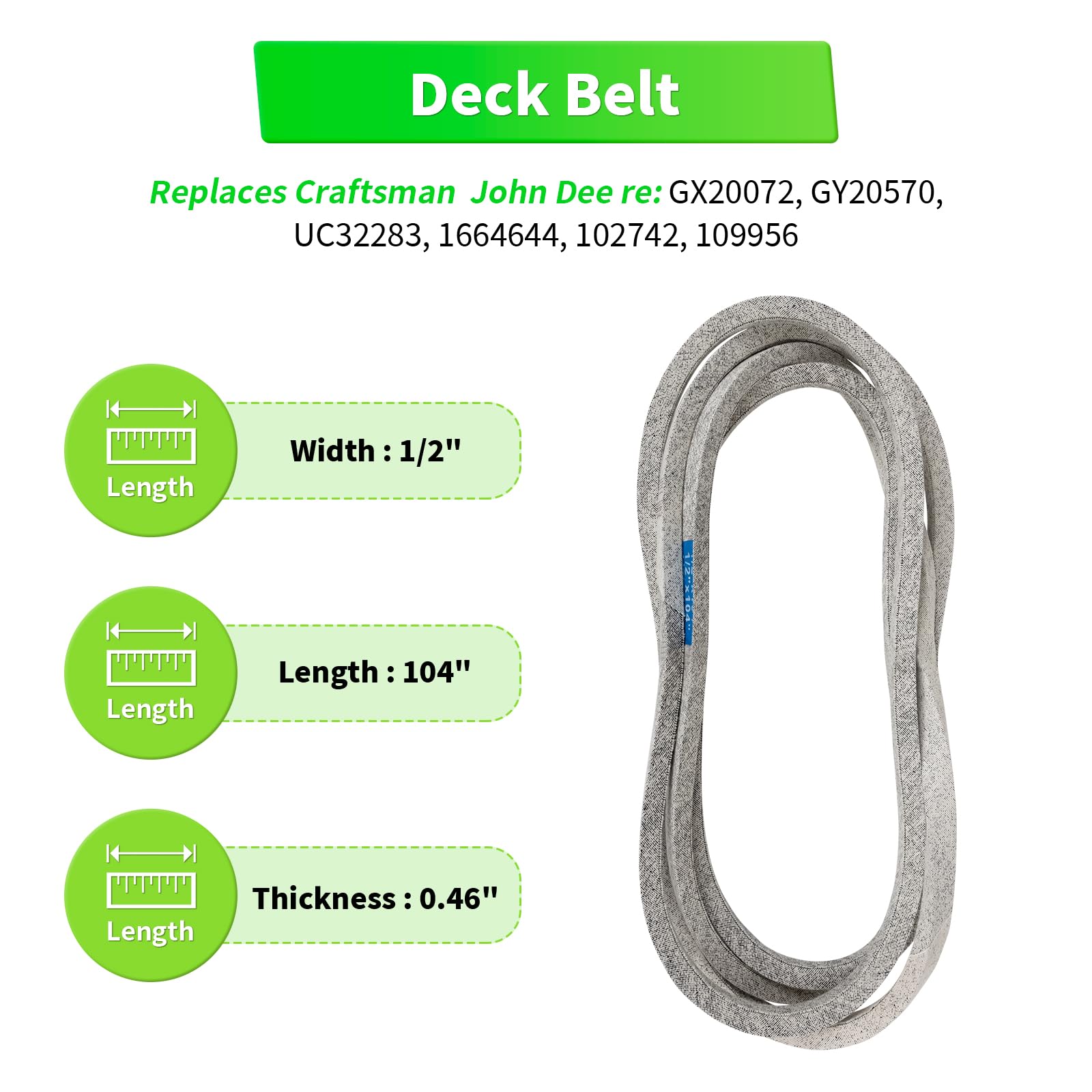 Kit di ricostruzione per tosaerba John Dee re Sa BRE Scot ts, (2) mandrino GY20050, (2) lama per tosaerba GX20433, (1) cinghia GX20433, compatibile con L100 L110 L118 L111 L108 L105 L107 L1742