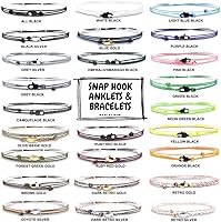 Vista 4 de Made by Nami Surfer Anklet with Snap Hook Clasp Waterproof & Adjustable Thin String Ankle Bracelets for Women and Men Handmade Jewelry for Beach and