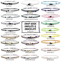 Vista 5 de Made by Nami Surfer Anklet with Snap Hook Clasp Waterproof & Adjustable Thin String Ankle Bracelets for Women and Men Handmade Jewelry for Beach and