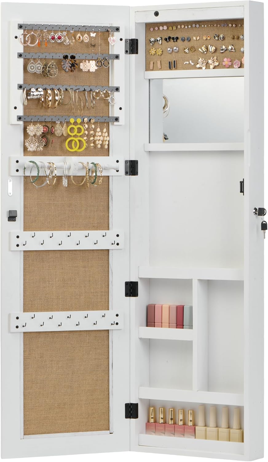 47.5 x 14.3 in all Mounted Jewelry Armoire with Full Length