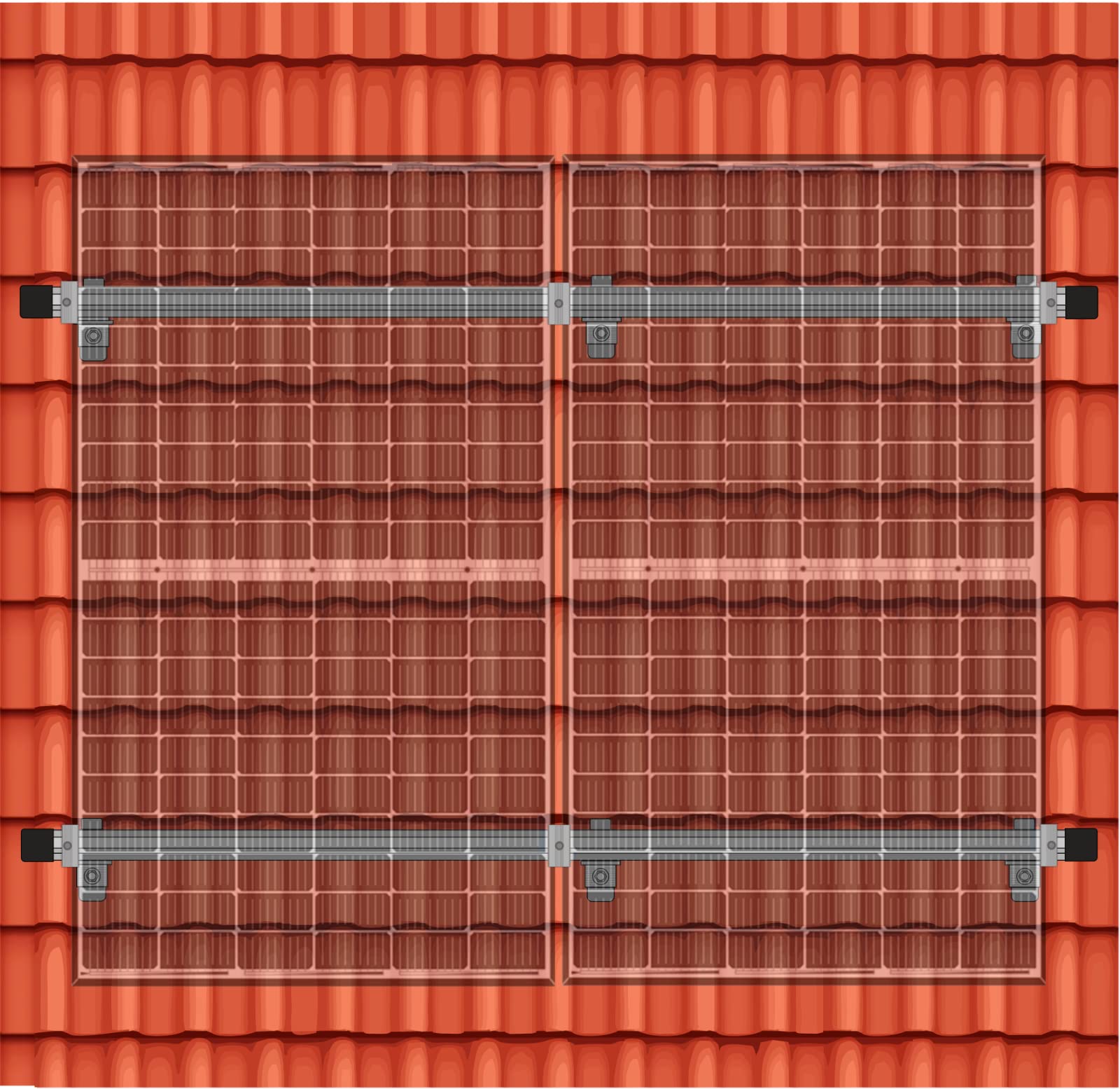 TEOV Riel fotovoltaico, 1150 mm, 4 unidades, perfil de aluminio, techo de chapa/ladrillo/betún, metal, 1 módulo de fijación, riel de montaje PVV, perfil de sistema para panel solar