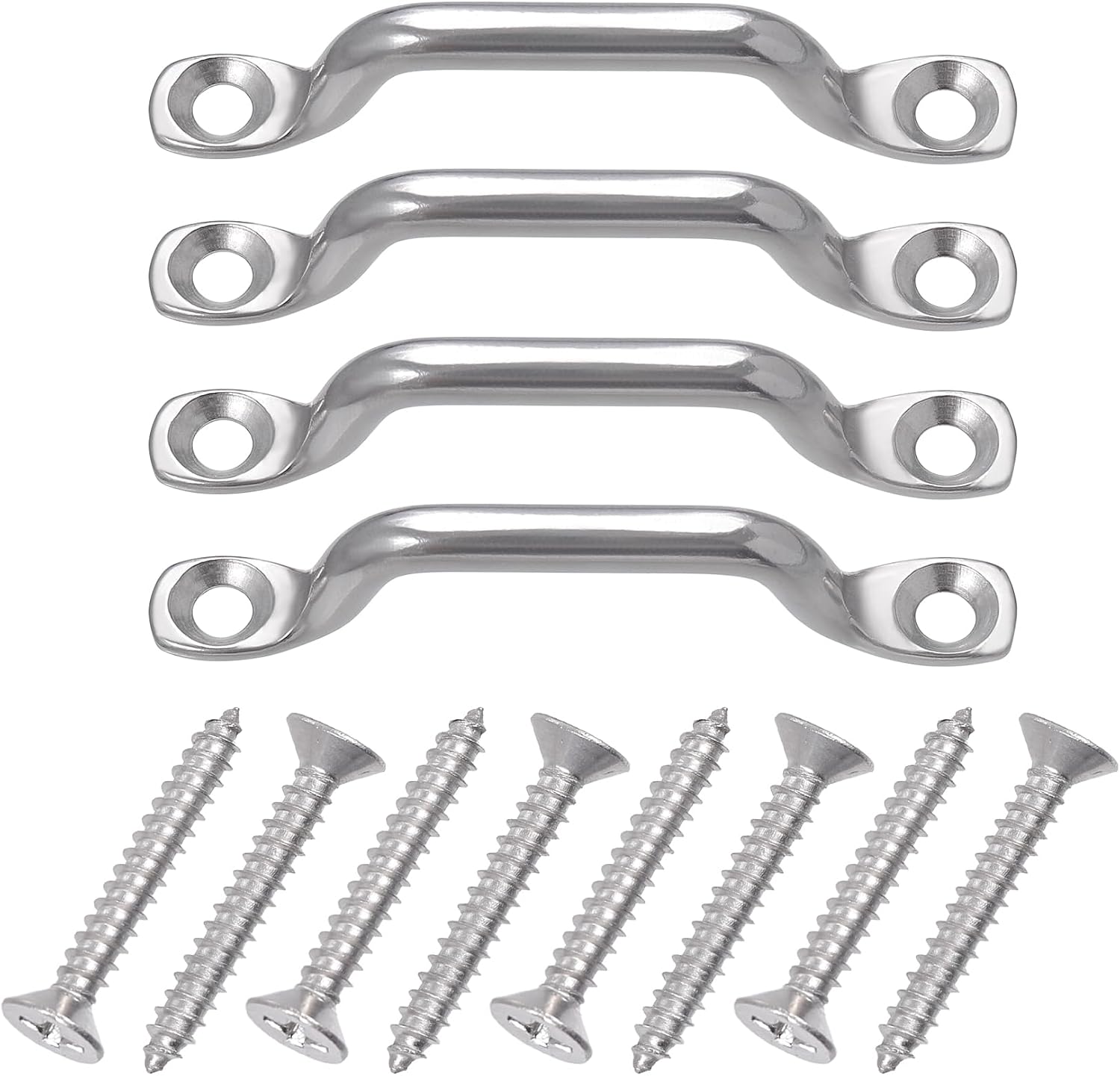 EXVITAL Stainless Steel Pad Eye Kit for Bimini Boat Top Straps Kayak Deck Loops Cooler Tie Down Battery Hold Down Marine Hardware 4 Pack