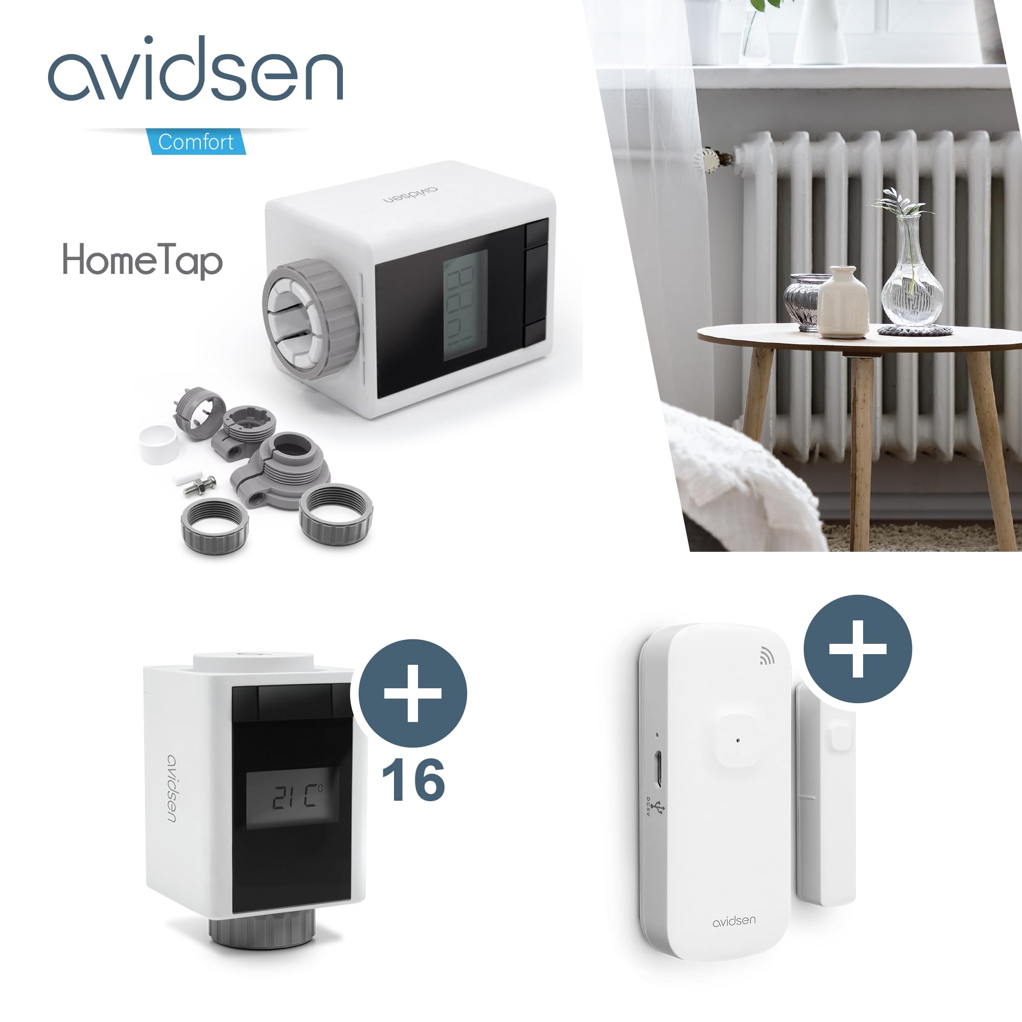 Avidsen HomeTap 127061 Valvola Termostatica Wi-Fi Secondaria Connessa