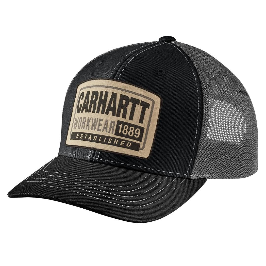 Men's Canvas Mesh-Back Workwear Patch Cap