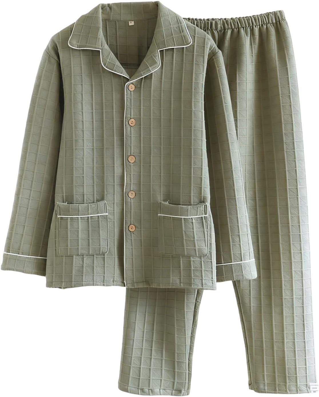 Women's Pajamas Set, Long Sleeve Lapel Button Down Pjs Top and Long Pants Soft Fall Winter 2 Piece Lounge Sets