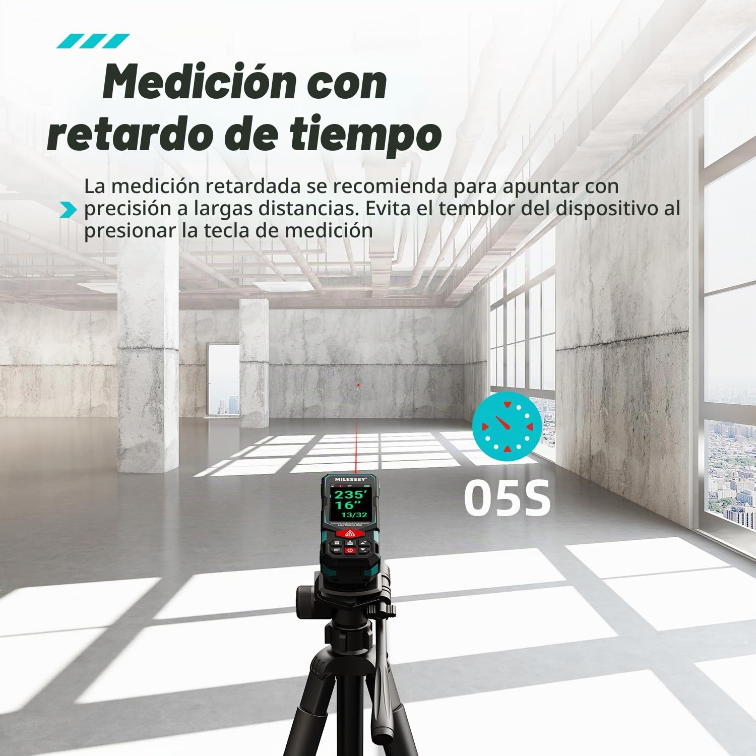 MiLESEEY Medidor Láser 100M, Telémetro Láser Recargable con App | Sensor de inclinación digital, Precisión ±2mm, Conectividad con App, Pantalla IPS de 2,4", Batería incluida, m/cm/mm/in/in+f