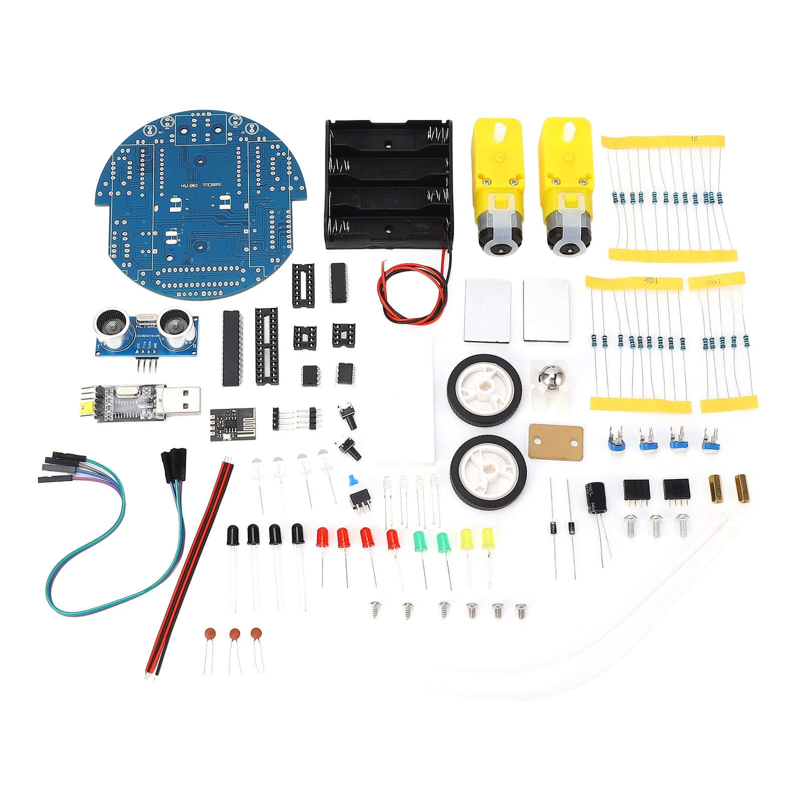 Kit de Coche Inteligente Robot DIY, Kit de Coche Inteligente MCU, Juguete Educativo con Cable de Salto, Juguetes de Construcción de Ingeniería Geniales para Adolescentes