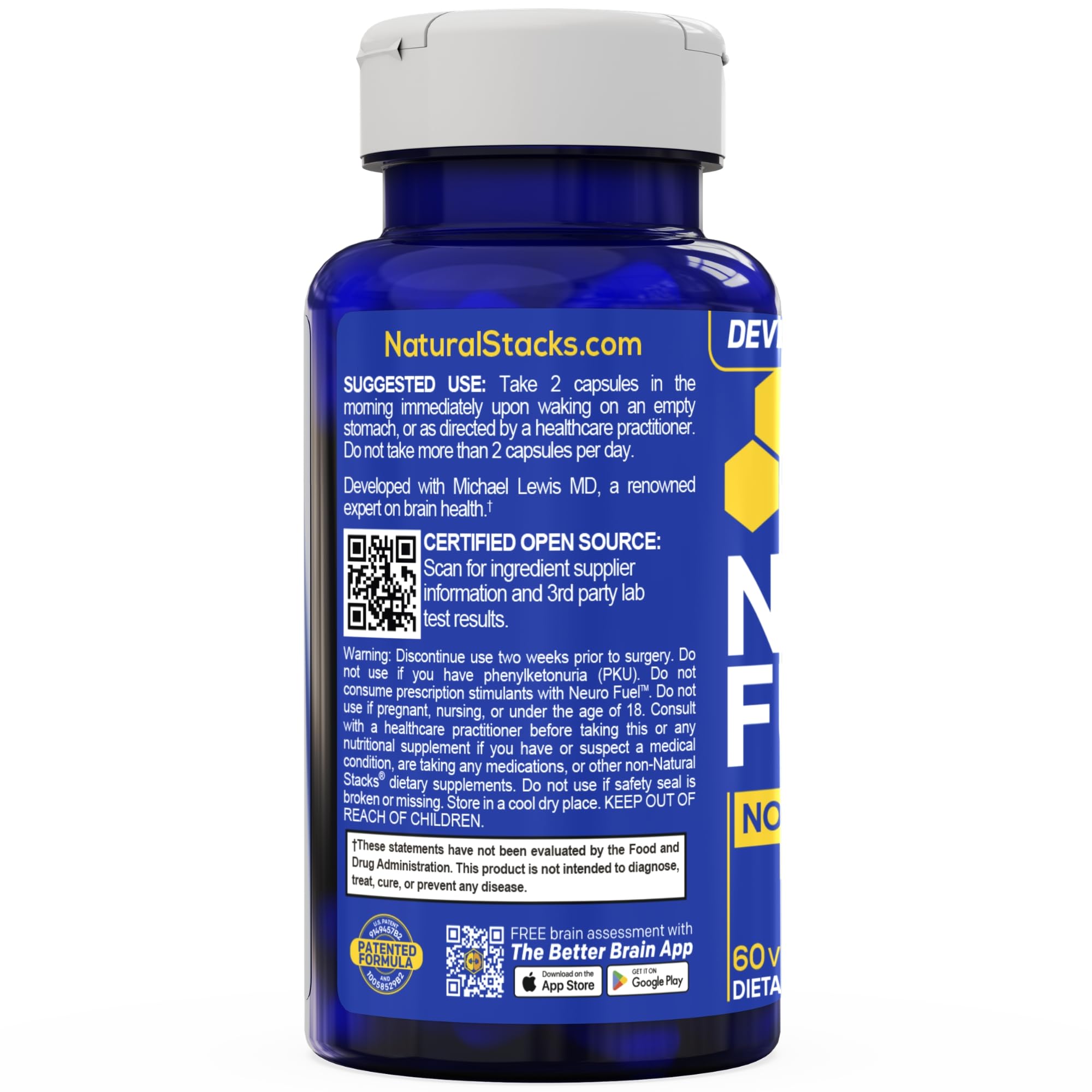 NeuroFuel Nootropic with Kanna Extract, Memory & Focus Support, 60 Capsules — Amazon image 5