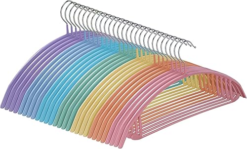 MOPALL Paquete de 28 perchas para suéter sin protuberancias, 16.5 pulgadas de ancho, perchas de metal antideslizantes con revestimiento de PVC para