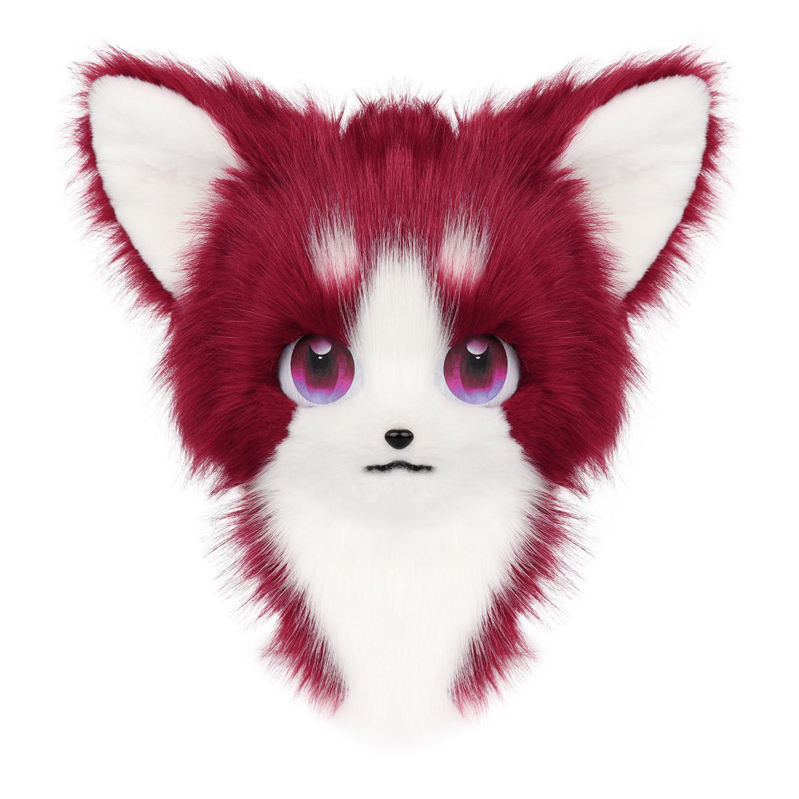 [Qsvbeeqj] Kigurumi peludo con cabeza de animal de piel sintética sombrero de zorro de gato de peluche para fiesta de Halloween accesorios de disfraz de disfraces de disfraces de Halloween