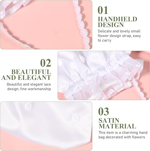 Miniatura 3 de IMIKEYA 1 unids bolsas de boda satén nupcial boda bolsa de dinero monedero nupcial bolsa Dolly