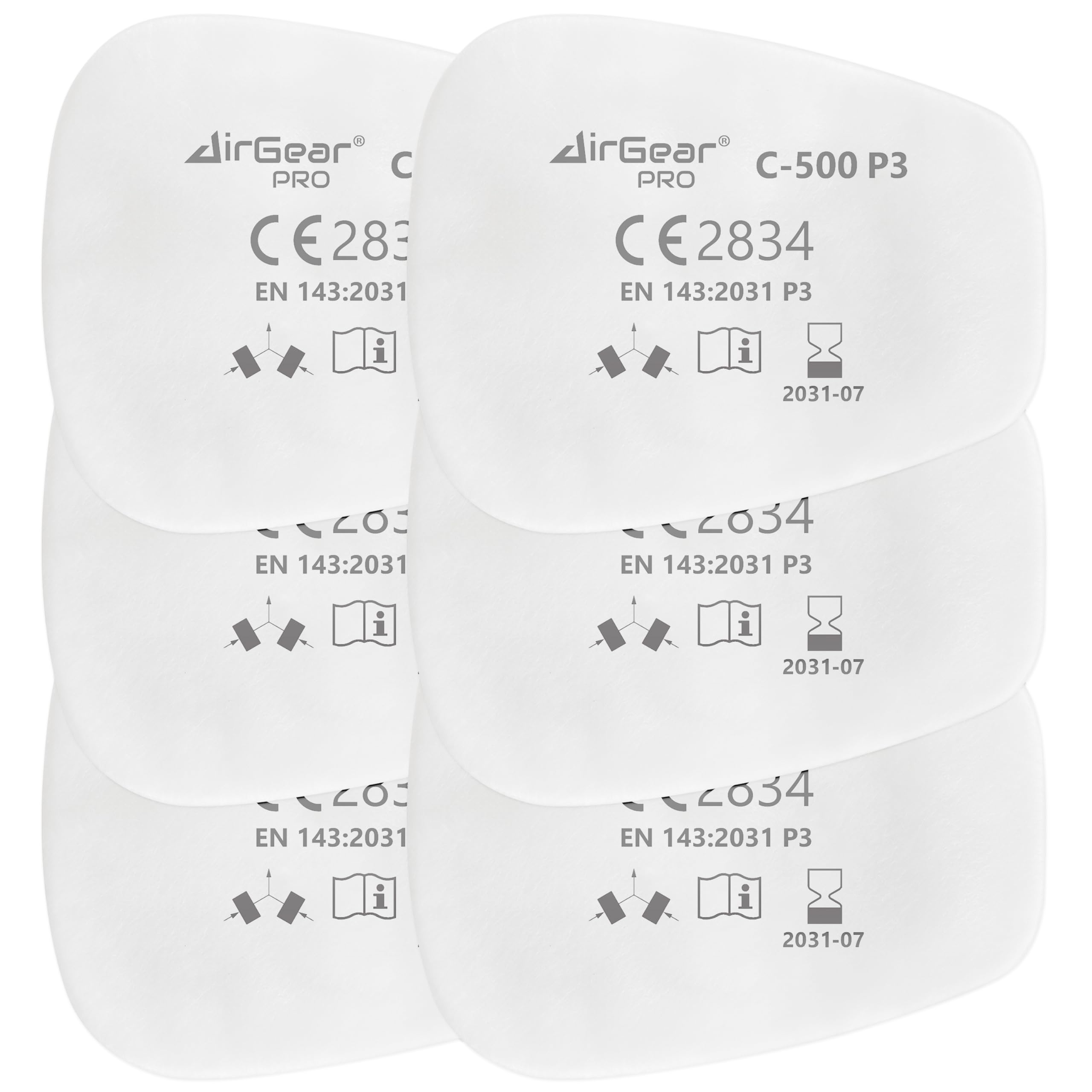 AirGearPro C-500 P3 Filters for Reusable Respirator Mask