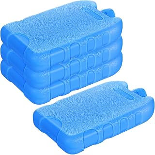 SEWACC 4 Pcs Reusable Ice Packs for Coolers, Freezer Blocks for Lunch Box and Insulated Bags, Refillable Cold Packs for Camping and Travel, Small Ice Bricks for Outdoor Cooling