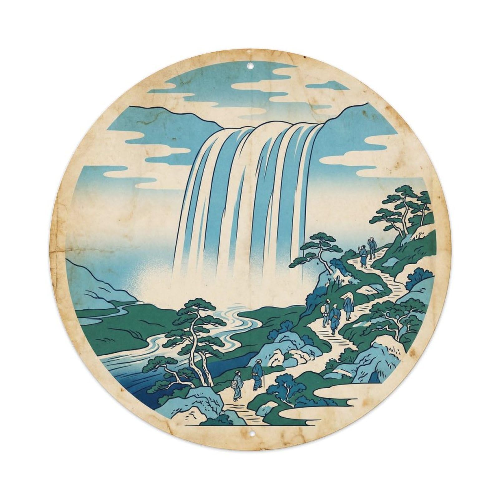 Skogafoss Hiking Trail Iceland Nordic Nature Black Sand Metal Tin Sign