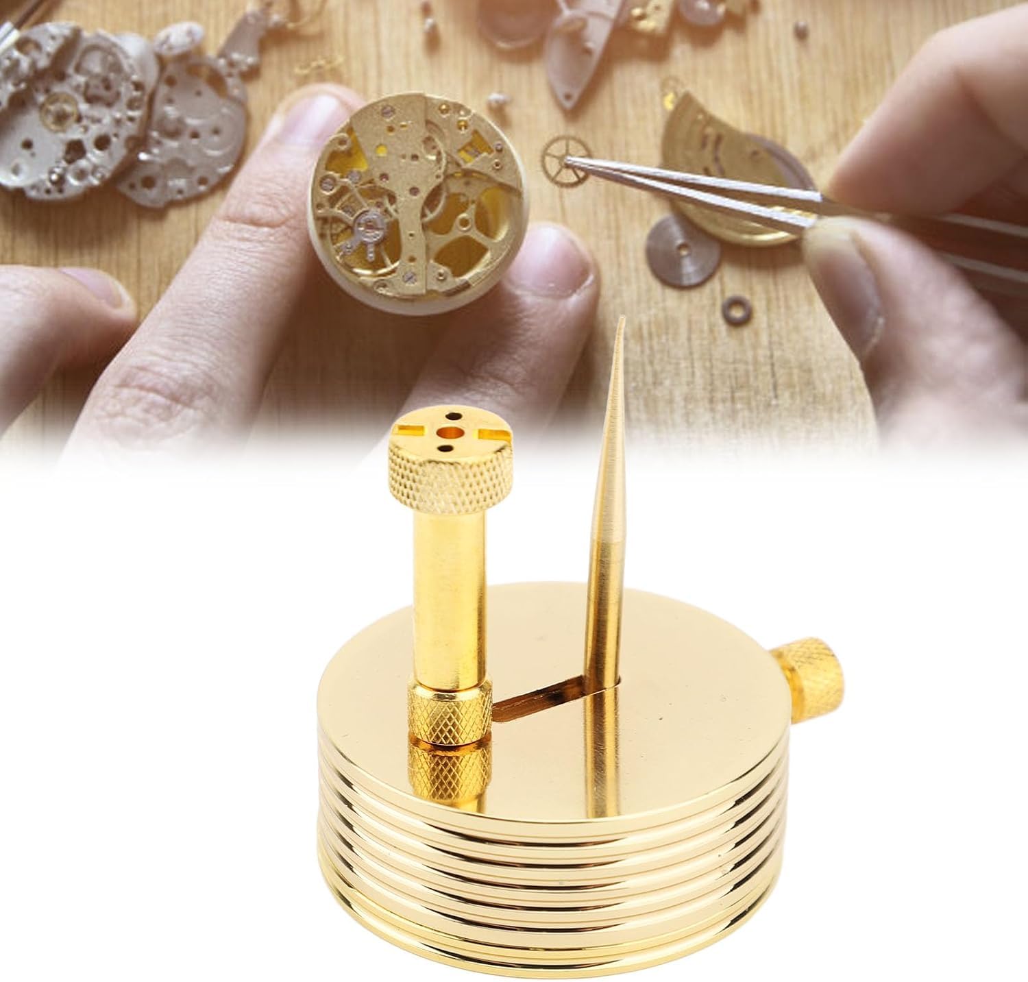 Soporte de Resorte para Reloj, Soporte Profesional para Rueda de Equilibrio de Movimiento de Reloj para reparación de calibración
