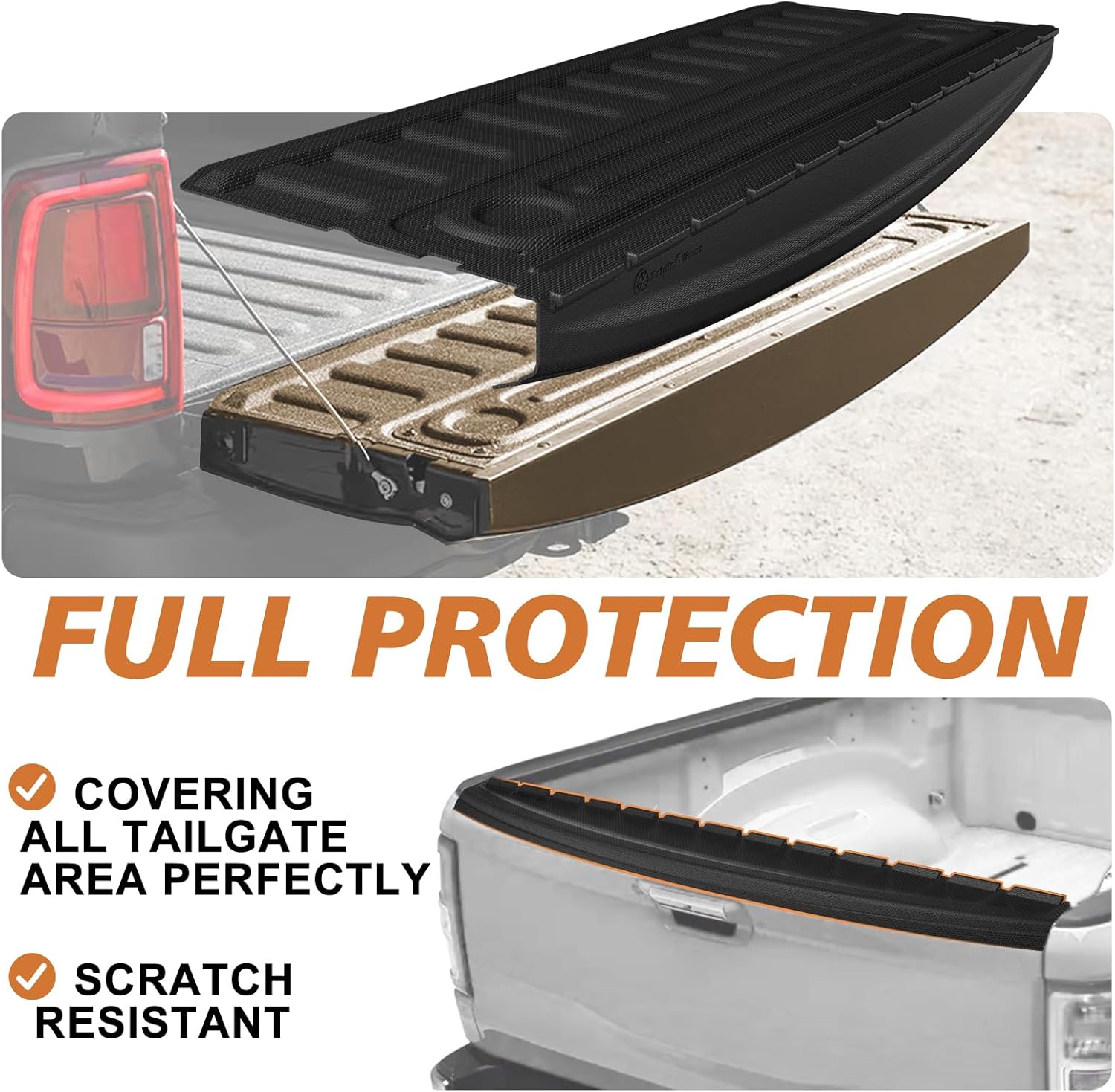 TripleAliners Truck Bed & Tailgate Mat Compatible with Ram 1500 2002–2018, Ram 1500 Classic 2019–2024, 2500/3500 2002–2026; 6'4" Bed; Full-Coverage All-Weather TPE Liner with Tailgate Cap Prot