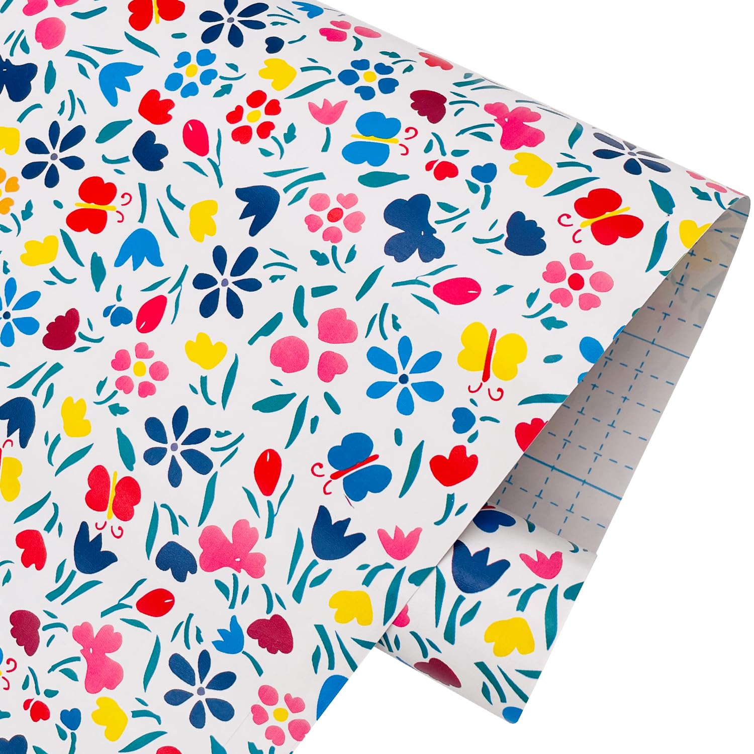 SimpleLife4U Colorful Butterfly Floral Contact Paper Peel & Stick Shelf Liner 17.7 Inch By 9.8 Feet