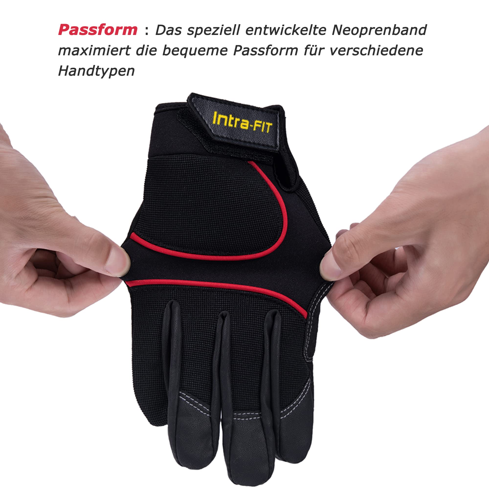 1 par de guantes de trabajo de protección para el trabajo EN388 CE, guantes de construcción de piel sintética
