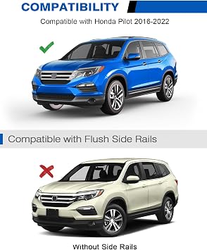 Wonderdriver Roof Rack Cross Bars Compatible with Honda Pilot 2016-2022 with Flush Rails, Aluminum Crossbars Rooftop Cargo Bag Kayak Bike Luggage Snowboard Carrier Kayak Bike Cargo Accessories