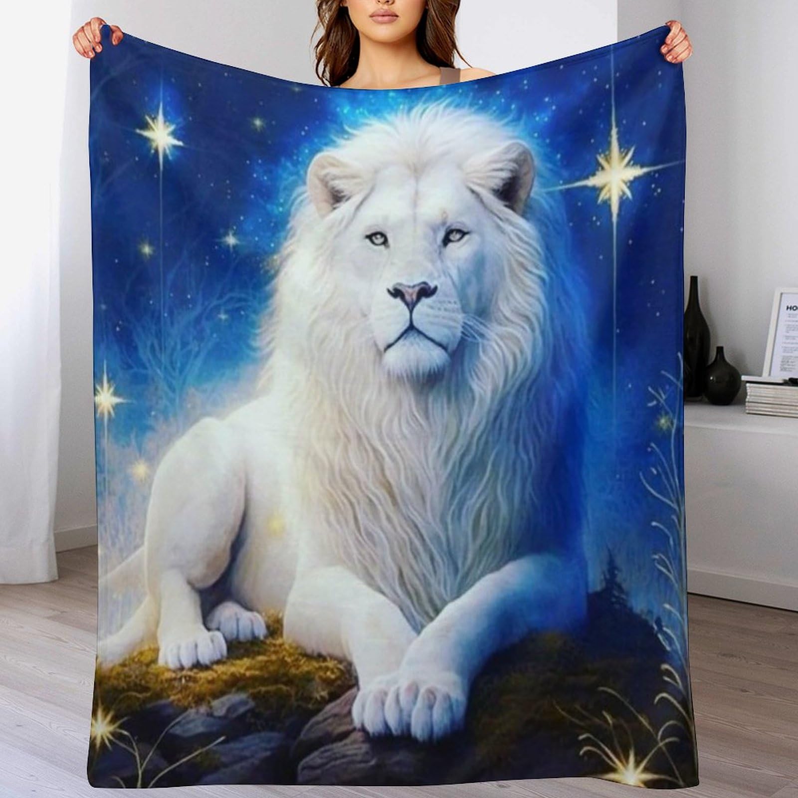 Couverture lion idee cadeau anniversaire plaid flanelle enfant
