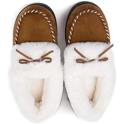 RockDove Women's Trapper Moc Memory Foam Slipper - 6.5-7.5 Chestnut