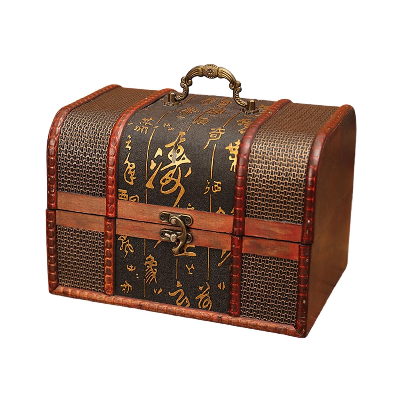 Msioytog Transportable Kids Coffer Securable Oaken Storage Planner for Jewelry Dolls Remembrances Vintage Kids Storage Chest