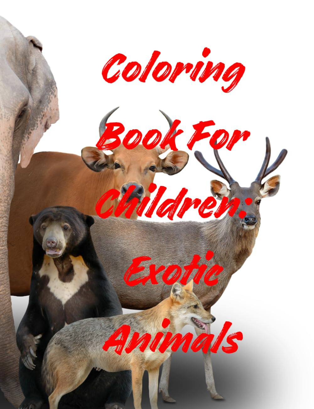 Coloring Book for Kids: Exotic Animals: Fun and Educational Jungle and Safari Animal Coloring Book for Boys and Girls Ages 3-8