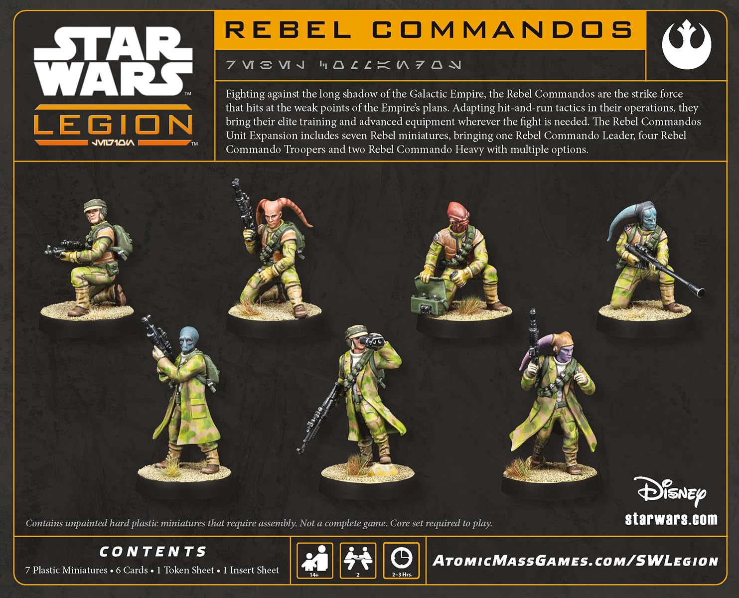Atomic Mass Games, Star Wars: Legion – Commandos Rebel Commandos (Comando ribelli), Espansione, Tabletop, 2 giocatori, dai 14+ anni in su, 120-180 minuti, tedesco, multilingue