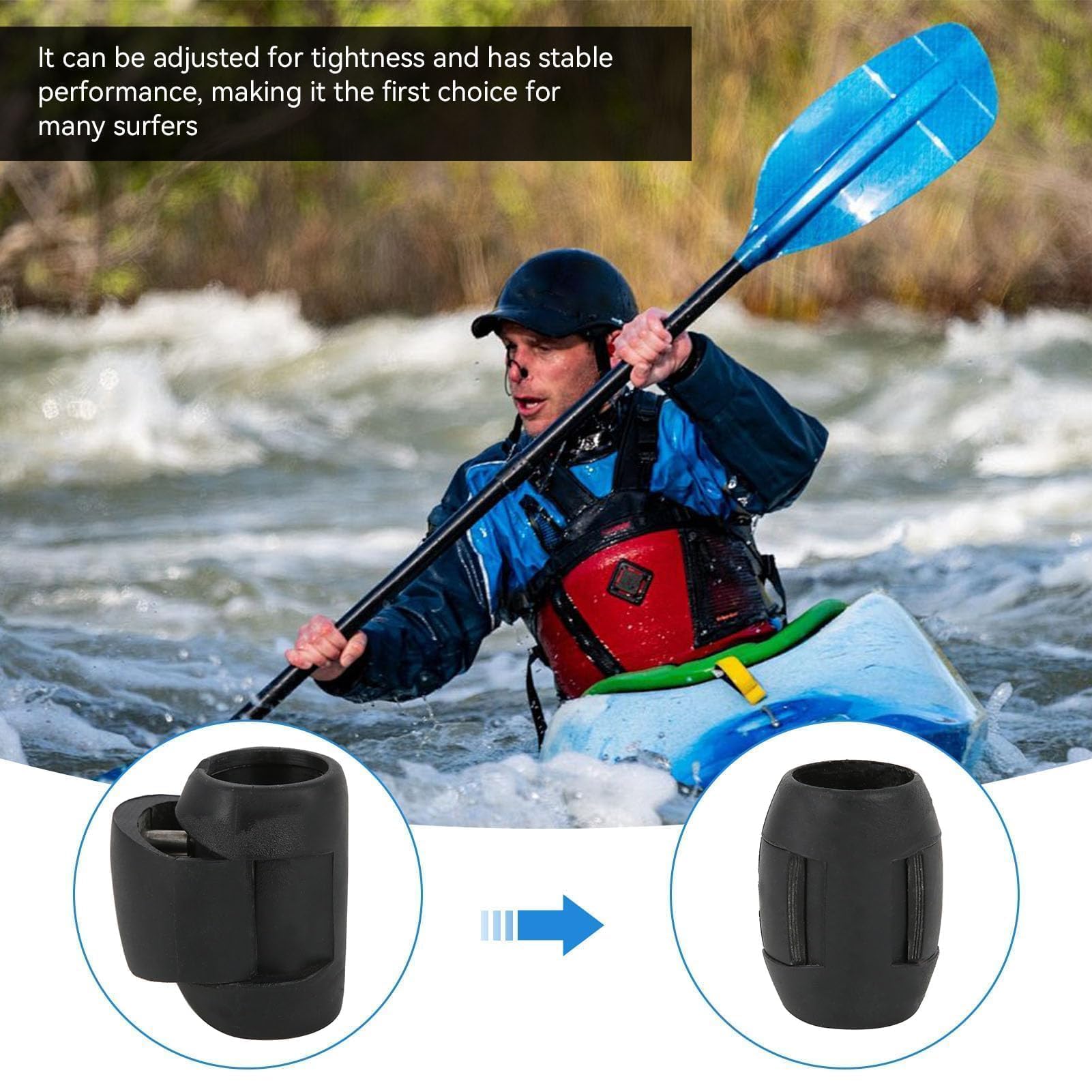 Agatige Morsetto Regolabile Pagaia SUP, Fibbia Bloccaggio Tavola Surf PVC Ricambio