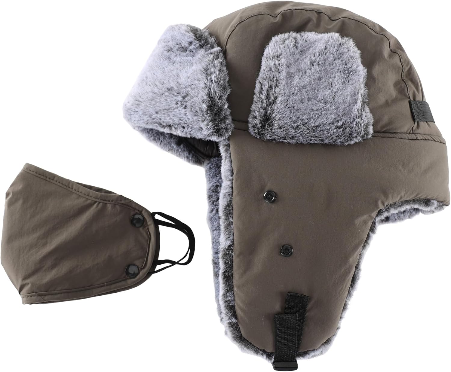 Home Prefer Men's Trapper Hat with Face Mask Faux Fur Trooper Trapper Hat for Men Winter Hunting Hat - Image 5