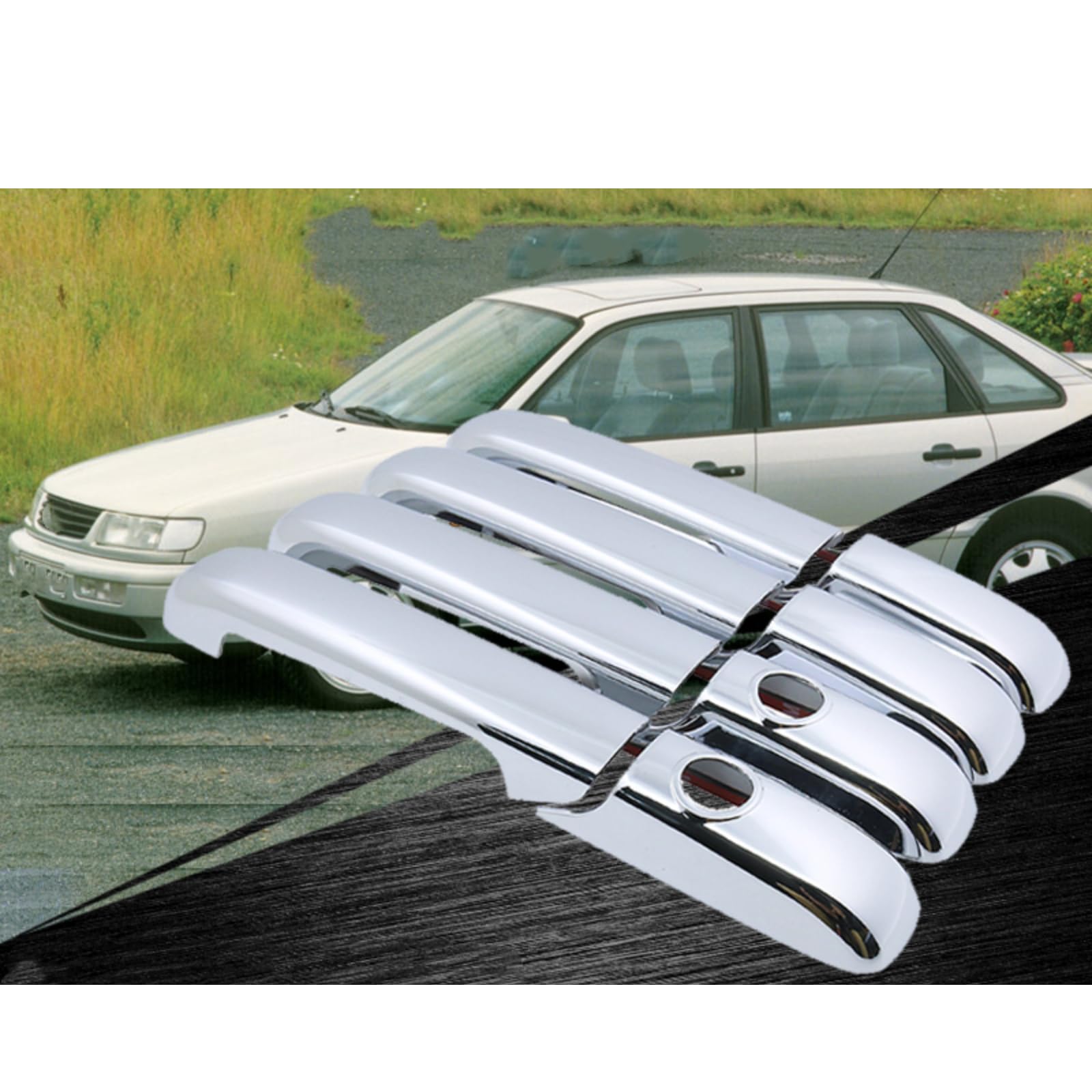 Garniture de poignée de porte chromée pour VW Passat B3 1988-1992