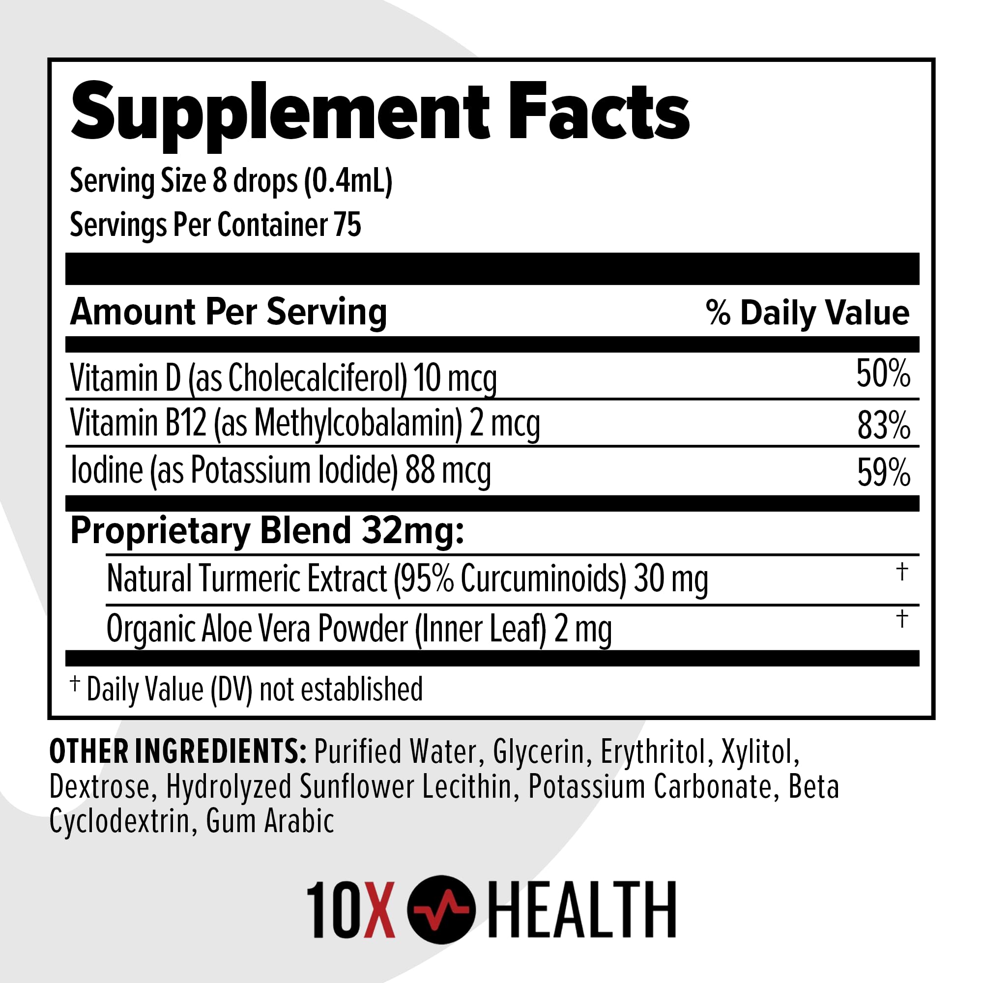 10X Health Turmeric Curcumin Supplement - with D3 & B12 — Amazon image 2