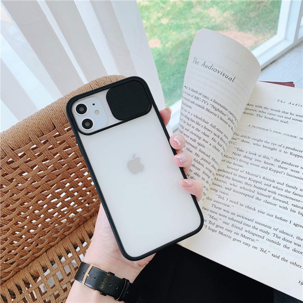 OWM Custodia Per IPhone 11 Con Protezione Fotocamera Scorrevole – Silicone Antiurto, Retro Smerigliato, Rosa