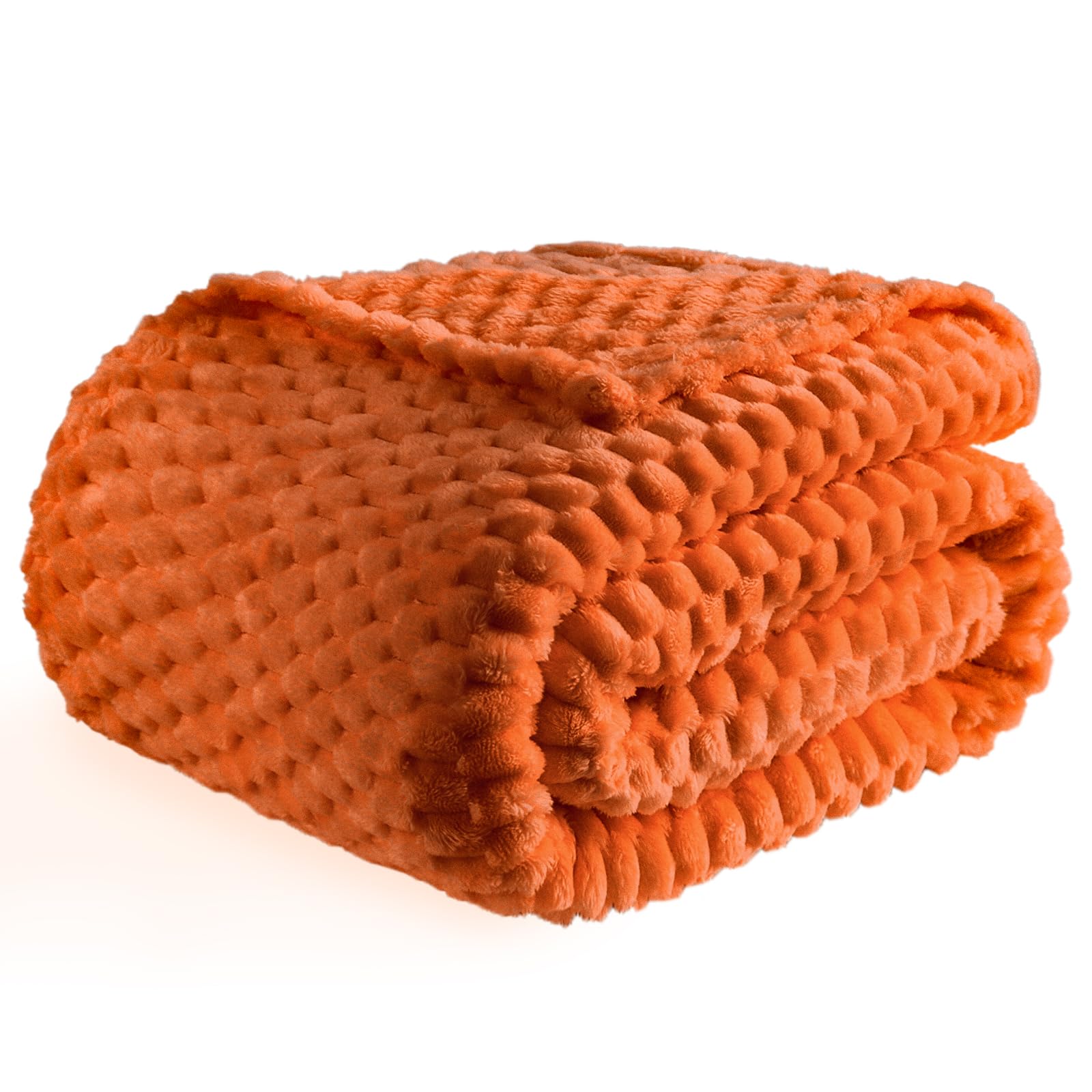 Bnuitland Orange Flannel Throw Twin Size Blanket (60X80 inches), 300 GSM Fleece Cozy Warm Soft Home Decor Lightweight Bed Blanket for Adults, Suitable