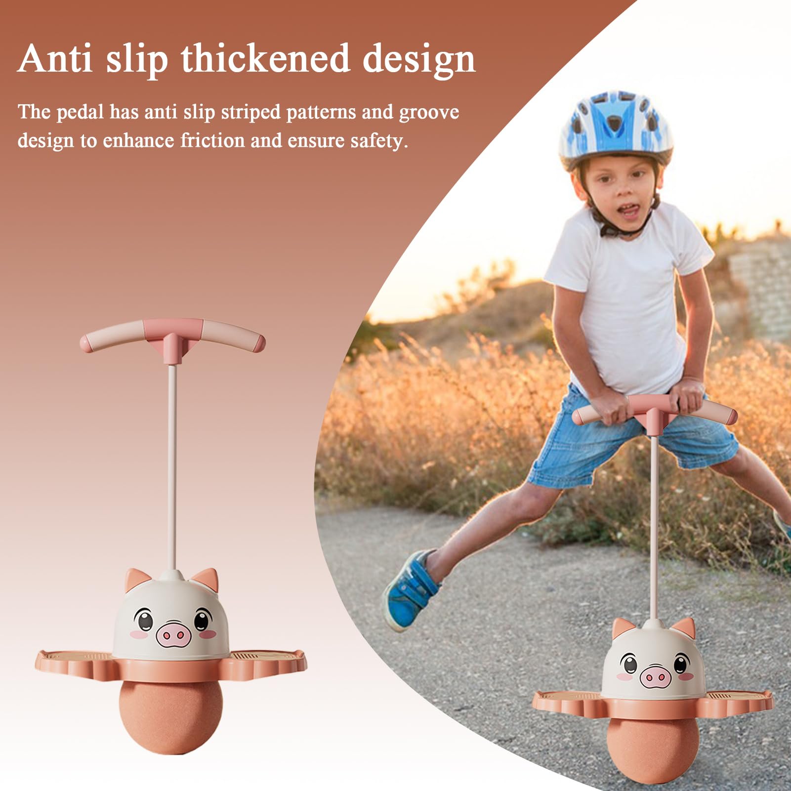 Pelota Saltarina con Asa Antideslizante con Dibujos De Animales | Creativo Animales de Dibujo Para Niños Juego Interior Exterior Ejercicio Equilibrio Coordinación Salto Entretenido