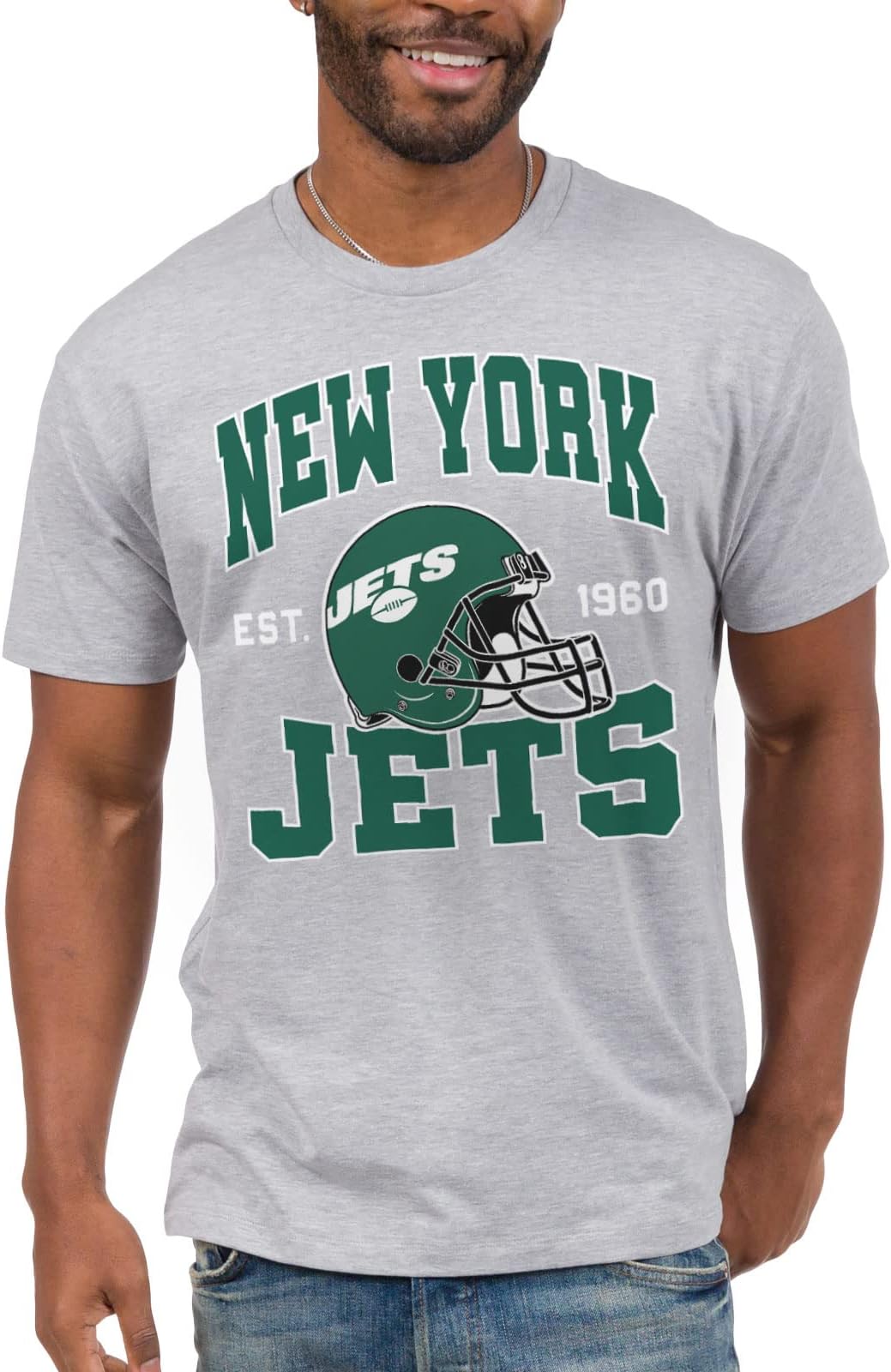 Junk FoodClothing x NFL - New York Jets - Team Helmet Adult Unisex Fan T-Shirt