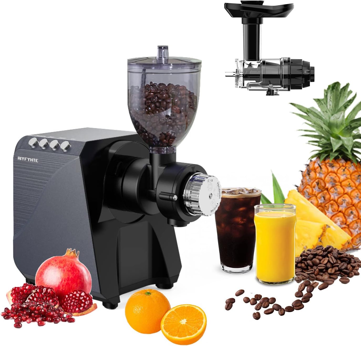 Cold Press Juicer with Antistatic Coffee Bean Grinder All