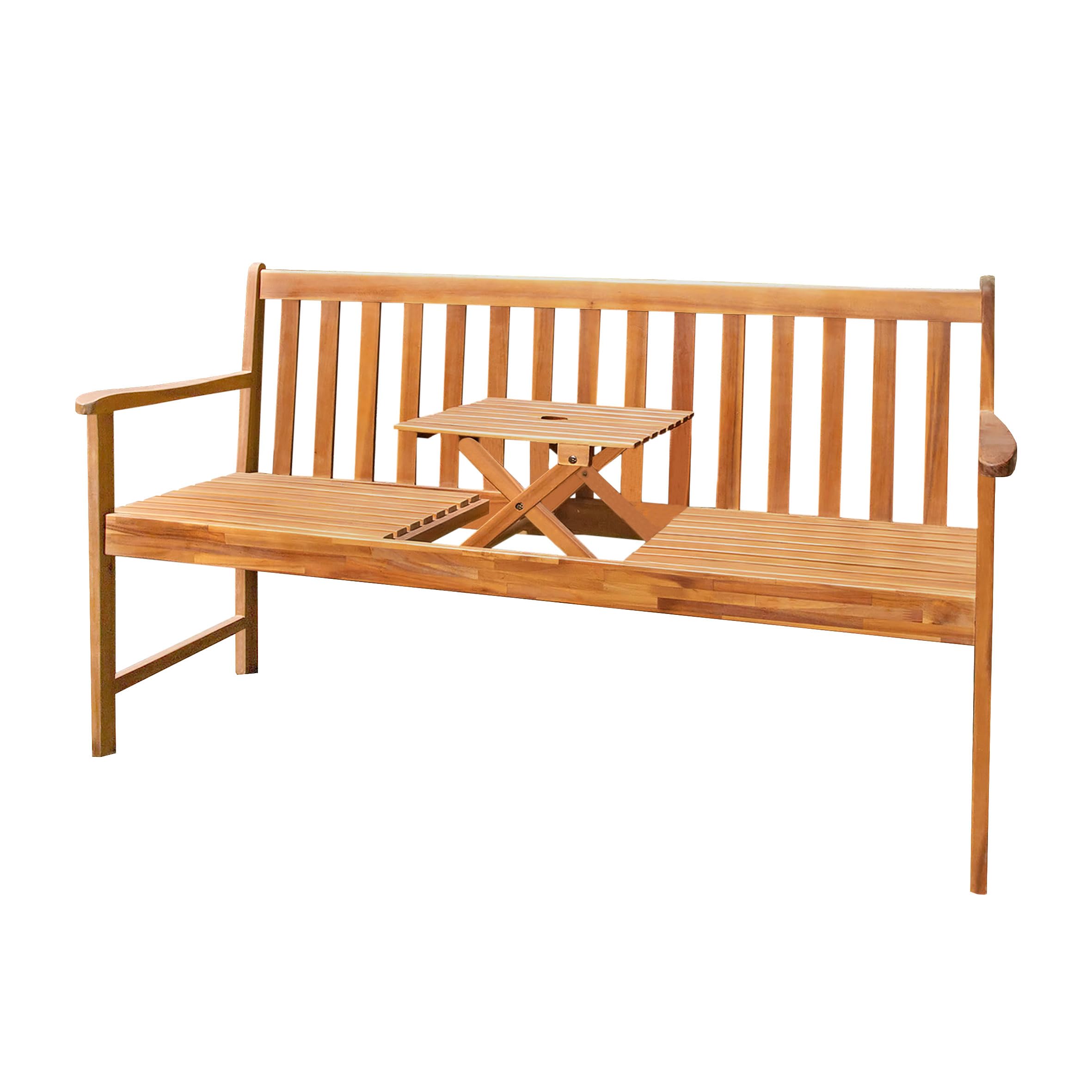 Spetebo Acacia-zitbank met geïntegreerde bloembak, 150 x 40 cm