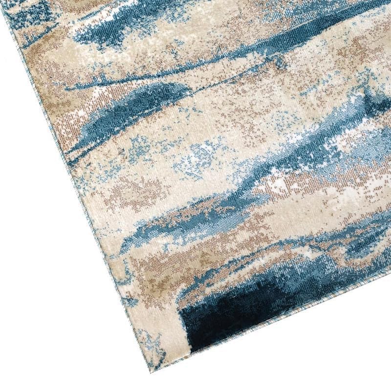 Image of Modern 3x5 Feet (90x150 CM) Silk Touch Carpet for Living Room Bedroom | Washable Anti-Skid | Multicolor Diamond Pattern | Stain-Resistant Floor Rug for Bedroom Drawing Room