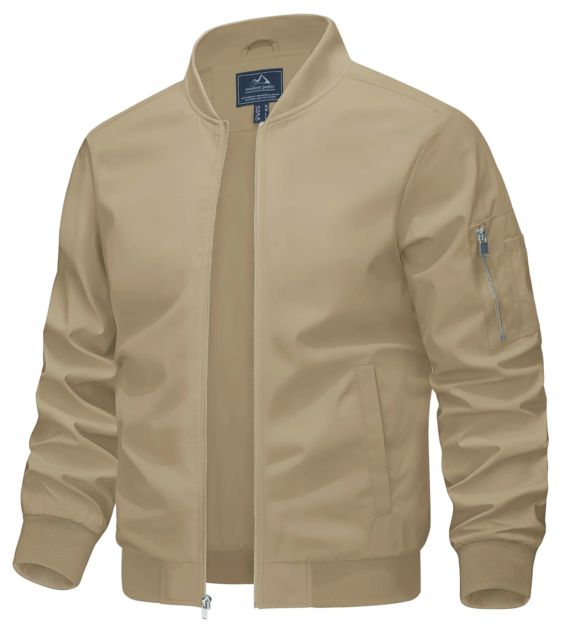 KEFITEVD Chaquetas De Béisbol Finas De Verano Para Hombres Chaqueta De Bombardero Casual Con Múltiples Bolsillos