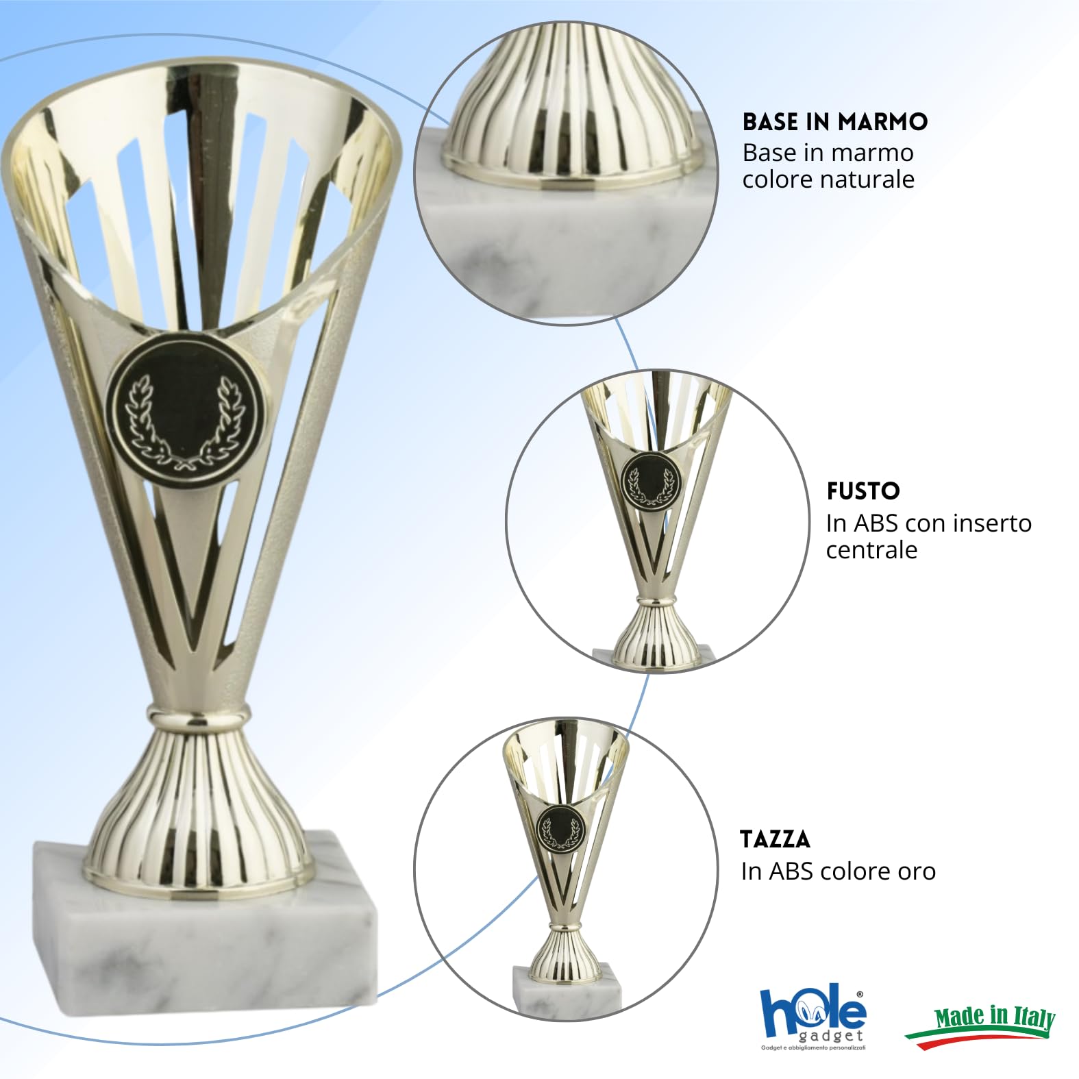 Coppa Trofeo Personalizzati, Premiazioni Singole o in Set Completi, Sportivi per Eventi, Calcio, Fantacalcio, Basket, Padel, Personalizzabile su Targhetta cod. 11.571