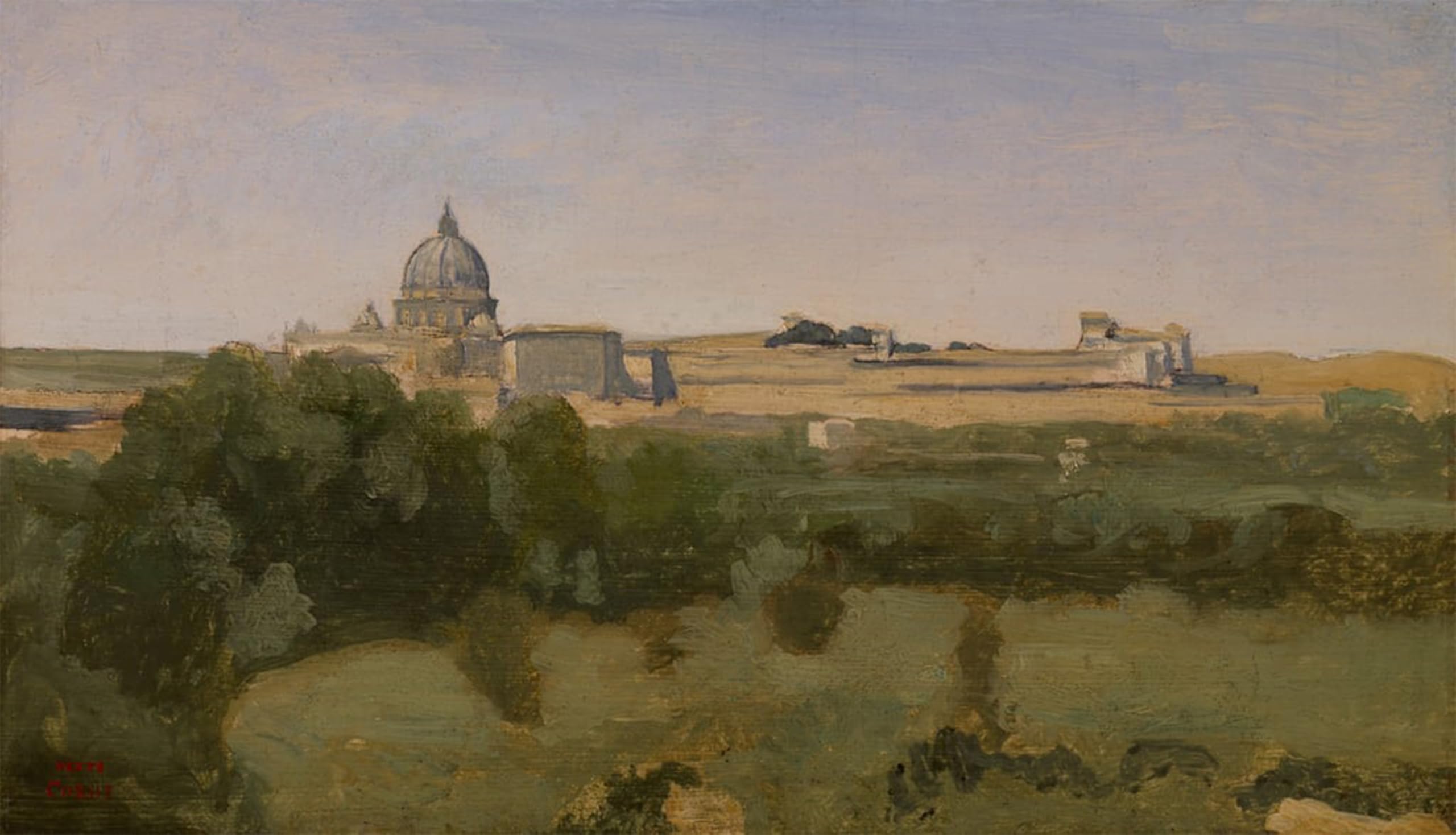 ARTXLXXBN Famous Art Print Poster Vintage Wall Art View of St. Peter's by Jean Baptiste Camille Corot Canvas Art Poster for Home Decor 60x90cm